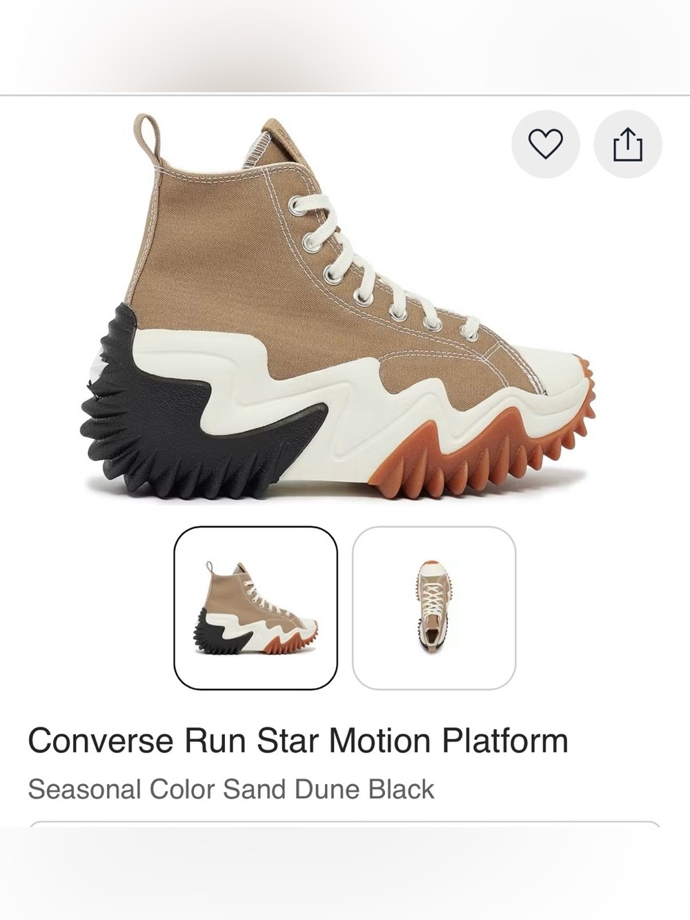 Converse Run Star Motion CX Platform High Sand Dune Brown